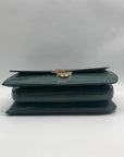 Jason Wu Sage Leaf Croc Embossed Orbit Leather Clutch