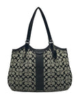 Coach Black & Grey Signature Canvas Tote Bag