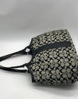 Coach Black & Grey Signature Canvas Tote Bag