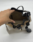 Brahmin Eliana Folsom Tan Mini Raffia Drawstring Crossbody Bag
