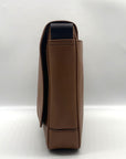 Michael Kors Medium Brown Crossgrain Leather Harrison Messenger Bag