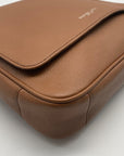 Michael Kors Medium Brown Crossgrain Leather Harrison Messenger Bag
