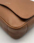 Michael Kors Medium Brown Crossgrain Leather Harrison Messenger Bag