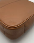 Michael Kors Medium Brown Crossgrain Leather Harrison Messenger Bag
