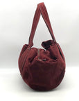 Kale Dark Red Suede Leather Large Shoulder Bag