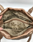 Brighton Metallic Bronze Nala Leather Embroidered Shoulder Bag