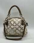 Coach Beige Kristin Op Art Sequin Shoulder Bag 16777