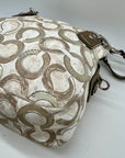 Coach Beige Kristin Op Art Sequin Shoulder Bag 16777