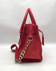 Michael Kors Red Saffiano Leather Hamilton Convertible Satchel