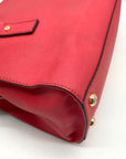 Michael Kors Red Saffiano Leather Hamilton Convertible Satchel