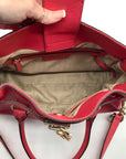 Michael Kors Red Saffiano Leather Hamilton Convertible Satchel