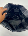 Coach Black Woven Leather Shoulder Bag F17099