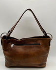 Brown Leather Patchwork Tote Bag