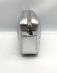 Michael Kors Metallic Silver Quilted Leather Medium Jet Set Crossbody