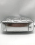 Michael Kors Metallic Silver Quilted Leather Medium Jet Set Crossbody