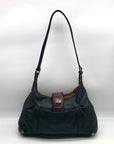 Brighton Black & Brown Leather Vintage Shoulder Bag