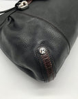 Brighton Black & Brown Leather Vintage Shoulder Bag