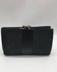 Fendi Black Canvas And Leather Vintage Kiss Lock Wallet
