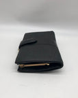 Fendi Black Canvas And Leather Vintage Kiss Lock Wallet
