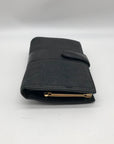 Fendi Black Canvas And Leather Vintage Kiss Lock Wallet