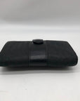 Fendi Black Canvas And Leather Vintage Kiss Lock Wallet