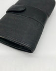 Fendi Black Canvas And Leather Vintage Kiss Lock Wallet