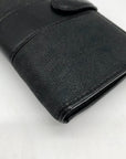 Fendi Black Canvas And Leather Vintage Kiss Lock Wallet