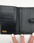 Fendi Black Canvas And Leather Vintage Kiss Lock Wallet