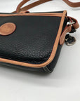 Dooney & Bourke Black & Brown Leather East West Flap Crossbody Bag