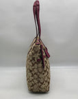 Coach Brown Canvas Signature Python Stripe Tote BagF25706
