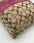 Coach Brown Canvas Signature Python Stripe Tote BagF25706