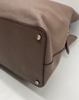Kate Spade Grayish Pebbled Leather Taupe Color Tote Bag