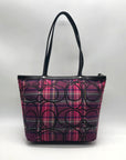 Coach Poppy Tartan Plaid Signature Tote Bag F15229