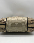 Coach Colette Beige Sateen Snakeskin Hobo Bag-16408