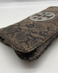 Tory Burch Gray & Black Snake Embossed Leather Reva Clutch