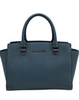 Michael Kors Blue Saffiano Leather Selma Satchel
