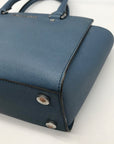 Michael Kors Blue Saffiano Leather Selma Satchel