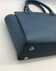 Michael Kors Blue Saffiano Leather Selma Satchel