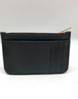 Coach Black Crossgrain Leather Zip Card Case