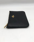 Coach Black Crossgrain Leather Zip Card Case
