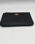 Coach Black Crossgrain Leather Zip Card Case