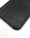 Coach Black Crossgrain Leather Zip Card Case