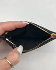 Coach Black Crossgrain Leather Zip Card Case