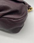 Marc Jacobs Deep Plum Pebbled Leather Hobo Shoulder Bag