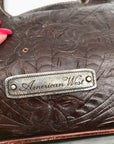 American West Brown Tooled Leather Western Cowgirl Shoulder Bag