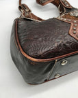 American West Brown Tooled Leather Western Cowgirl Shoulder Bag