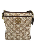 Coach Beige Signature Canvas Audrey Op Art Swirl Crossbody Bag 45572