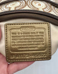 Coach Beige Signature Canvas Audrey Op Art Swirl Crossbody Bag 45572