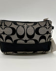 Coach Signature Black & Grey Strip Wristlet