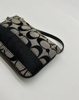 Coach Signature Black & Grey Strip Wristlet